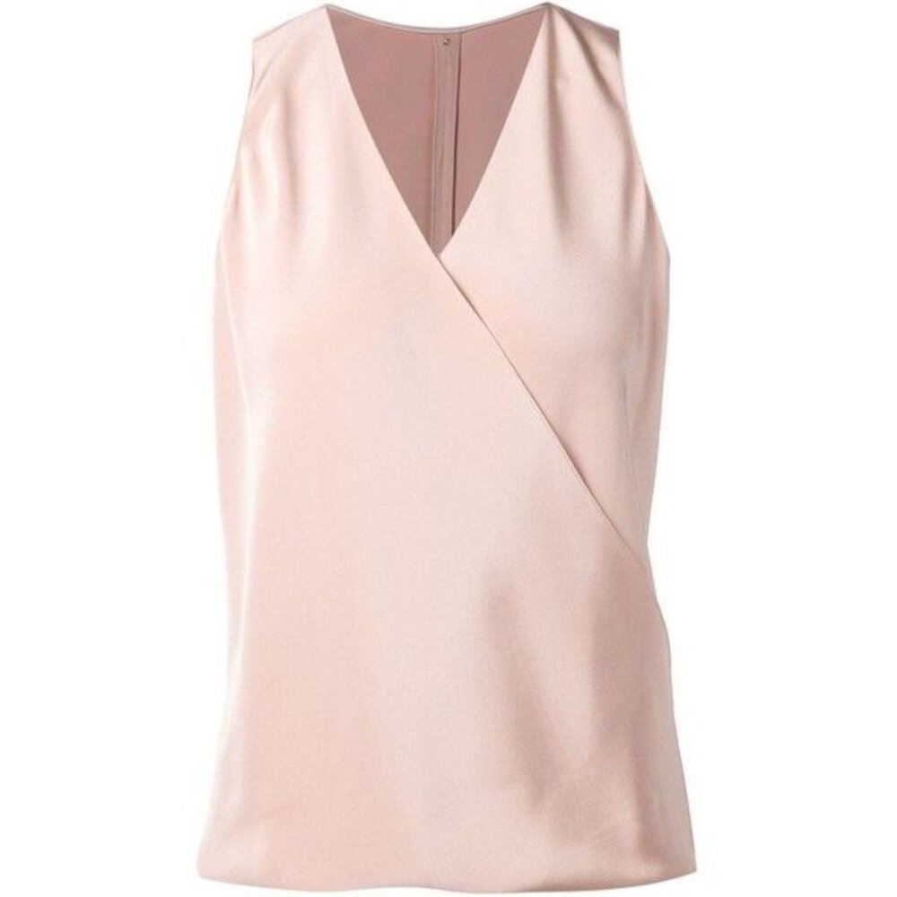 Peter Cohen Silk Draped V-Neckline Top - Pink NWT
